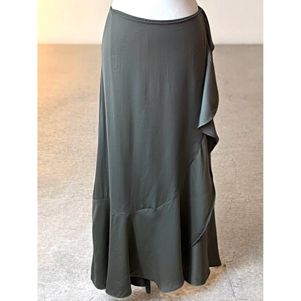 Ruffle Wrap Skirt Vacation Pool Beach Cover Sage Green - 18W - Picture 2 of 6